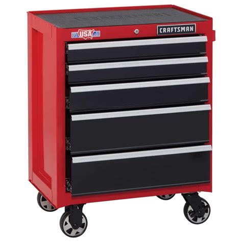 craftsman 2000 series 5-drawer steel rolling tool cabinet red|vintage craftsman rolling tool chest.